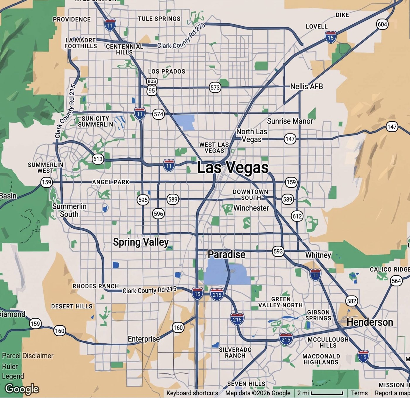 Map of Las Vegas home search area